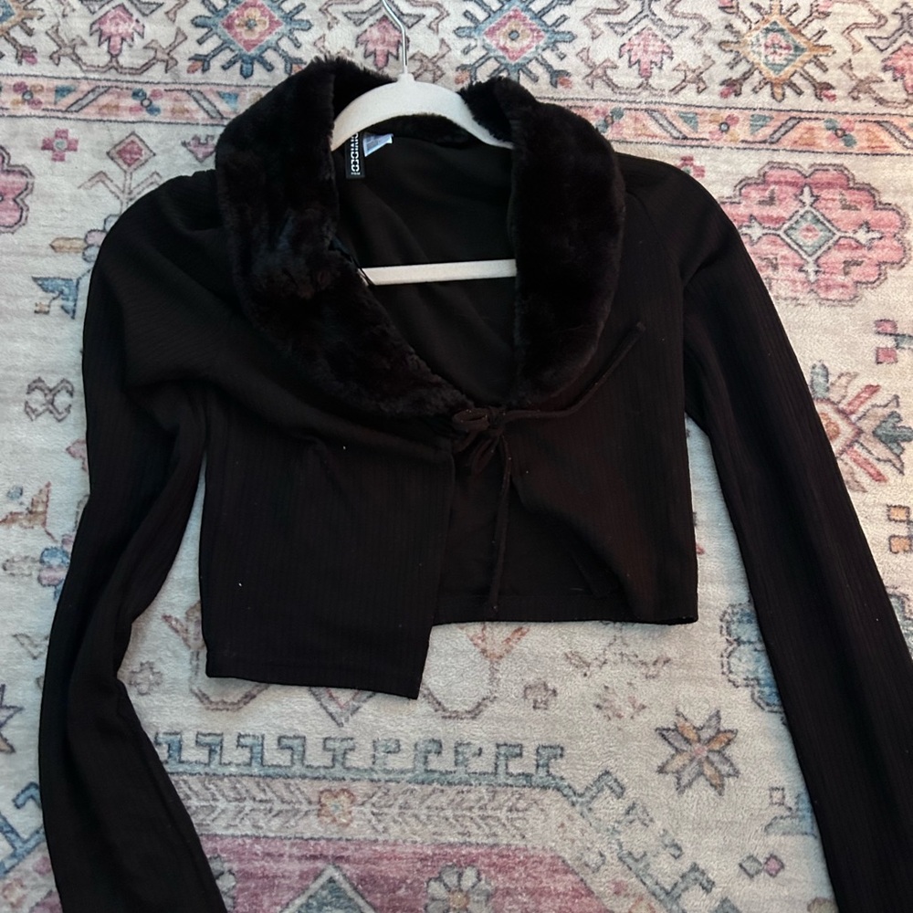 Fur Trim Cardigan